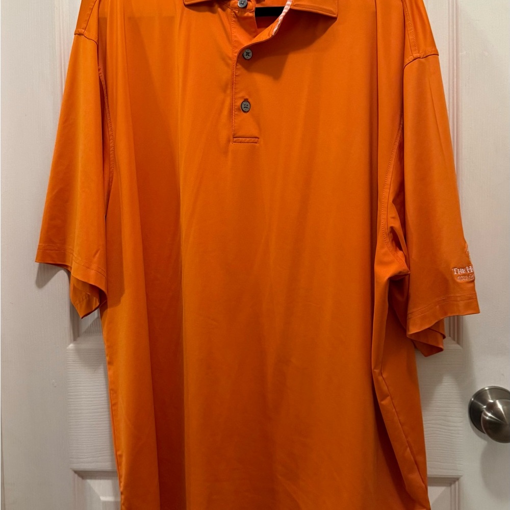 Foot Joy Men's Orange Polo Shirt XXL The Houstonian Golf Country Club